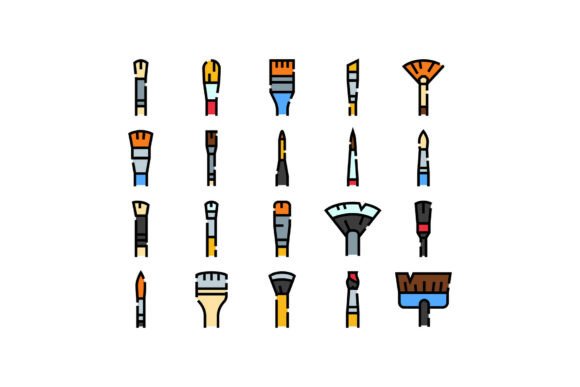 Artistic Brush Tool Set for Painting and the Evolution of Creative Expression