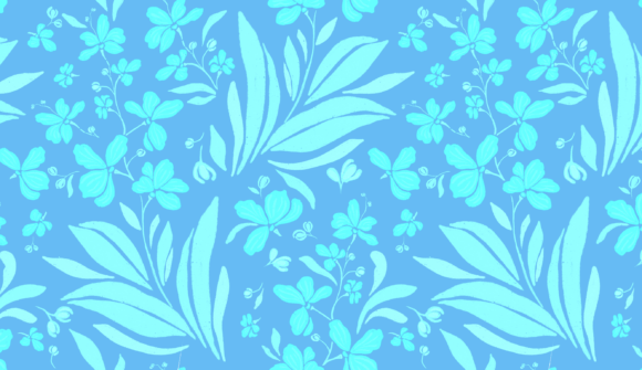 Blue Tropical Floral Seamless Pattern: Organic Design