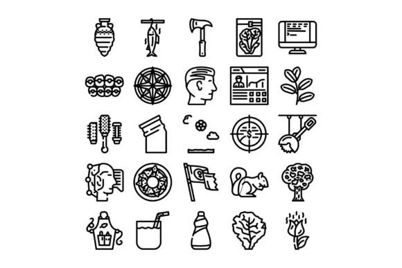 Collection of Diverse Outline Icons Depi: Visual Solutions for Modern Design Challenges