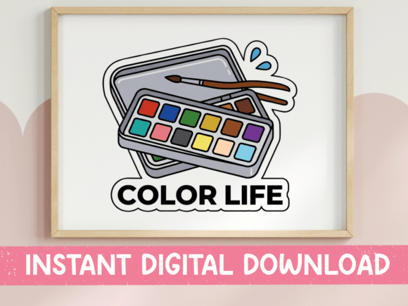 Color Life Watercolor Palette Art: A Digital Design for Creative Expression