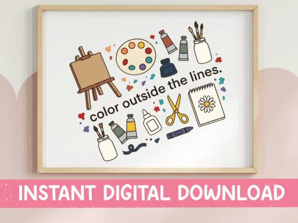 Color Outside the Lines Art SVG PNG