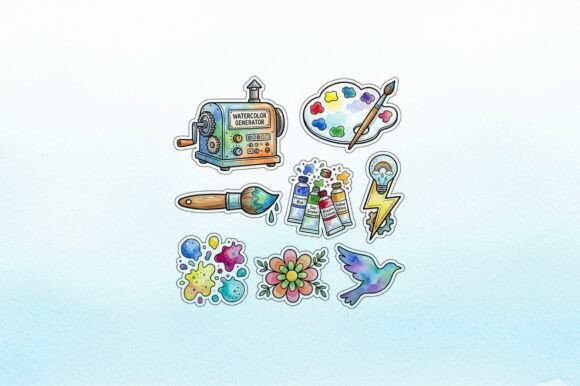 Colorful Watercolor Art Assets