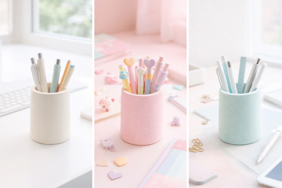 Cute Kawaii Pastel Mini Pen Cup 3D Print