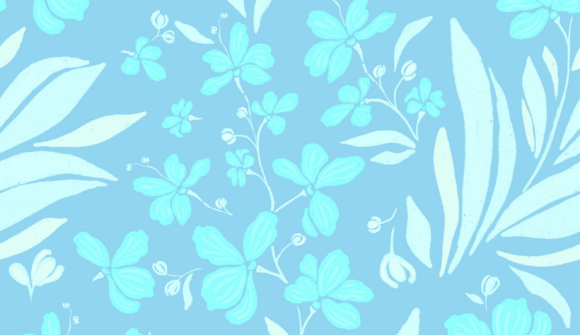 Evaluating the Cyan Blue Orchid Meadow Floral Pattern for Professional Design