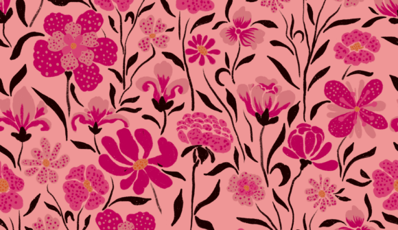 Evaluating the Magenta Meadow Floral Seamless Pattern for Professional Surface Design