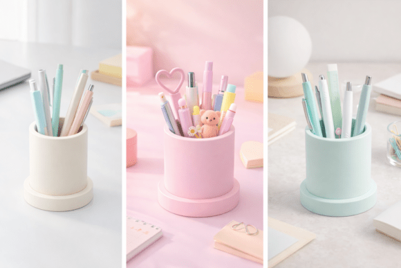 Kawaii Pastel Desk Buddy Pen Holder: Elevating Workspace Organization with Soft Aesthetics