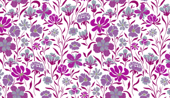 Magenta White Meadow Floral Pattern PNG: Elevating Surface Design with Handcrafted Botanical Art