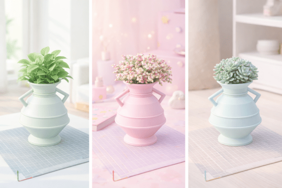 Modern Minimalist Ribbed Vase Desk Organizer