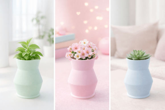 Modern Minimalist Vase Pen Holder STL for 3D Print: A Functional Desk Upgrade