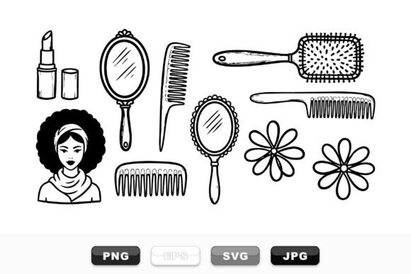 Retro Beauty Salon Clipart Set for Branding