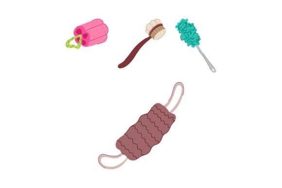 Various Bath and Shower Accessories for Optimizing Personal Care, Exfoliation, and Spa Routines